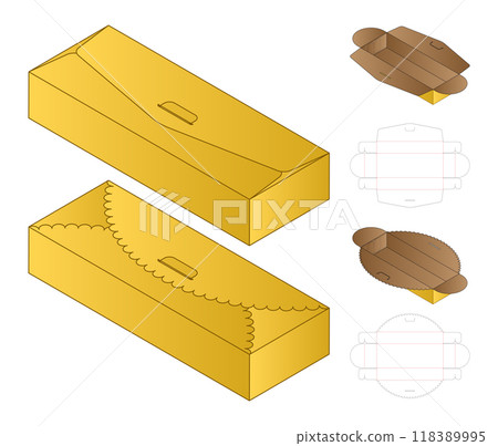 Box packaging die cut template design. 3d mock-up 118389995