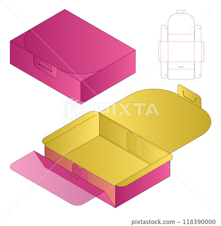Box packaging die cut template design. 3d mock-up Box packaging die cut template design. 3d mock-up 118390000