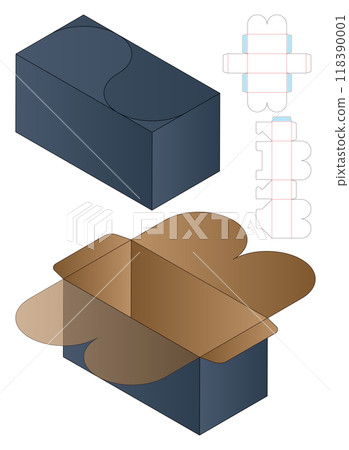 Box packaging die cut template design. 3d mock-up Box packaging die cut template design. 3d mock-up 118390001