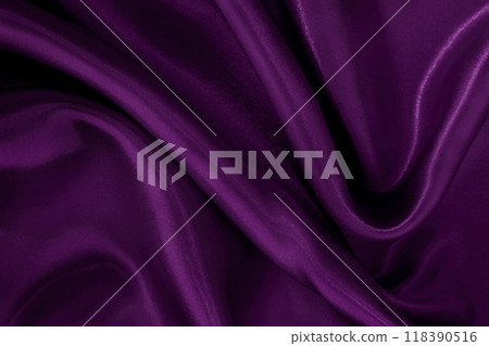 Purple fabric cloth texture for background and design art work, beautiful crumpled pattern of silk or linen. 118390516