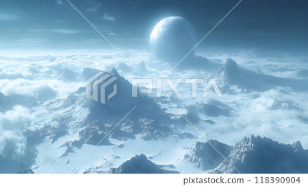 Winter landscape in futuristic style 118390904