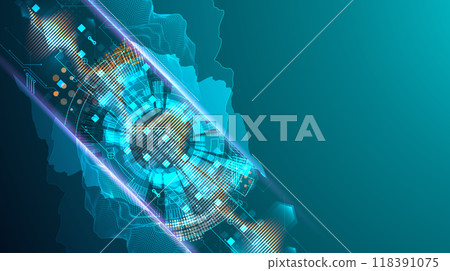 Data science. Scientific-technological background on the use of various technological elements. Combination of different styles. Hand drawn vector. 118391075
