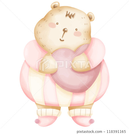 pink pig with pink bow pink pig with pink bow 118391165