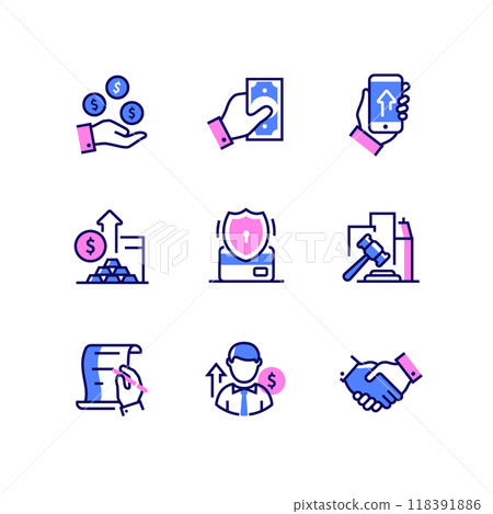 Business and finance - line design style icons set 118391886