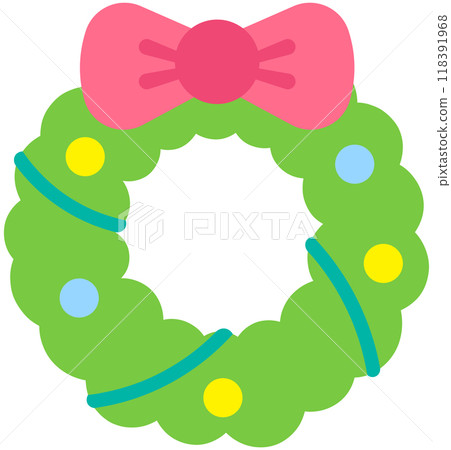 Colorful Christmas elements wreath of mistletoe Colorful Christmas elements wreath of mistletoe 118391968