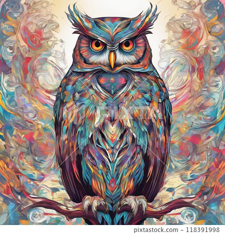 Digital art owl 118391998