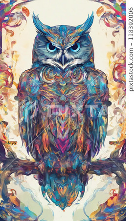 Digital art owl 118392006