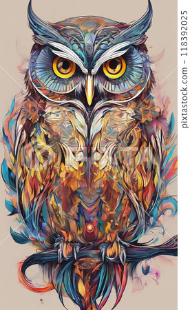 Digital art owl 118392025
