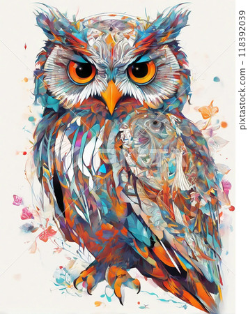 Digital art owl 118392039