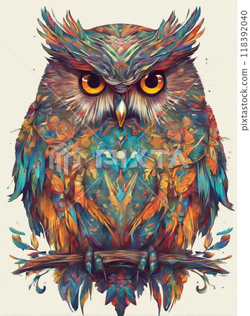 Digital art owl 118392040