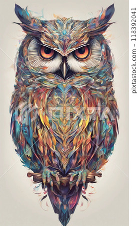 Digital art owl 118392041