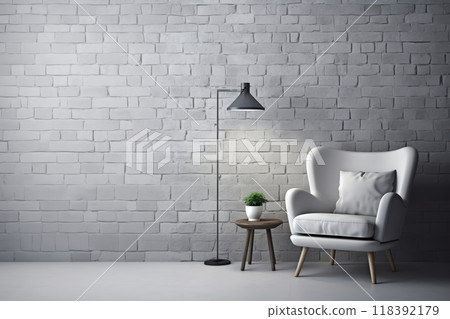 Living room interior with armchair 118392179