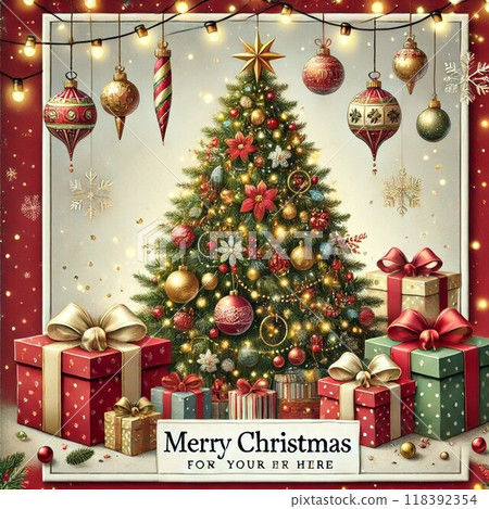 Christmas red background illustration 118392354