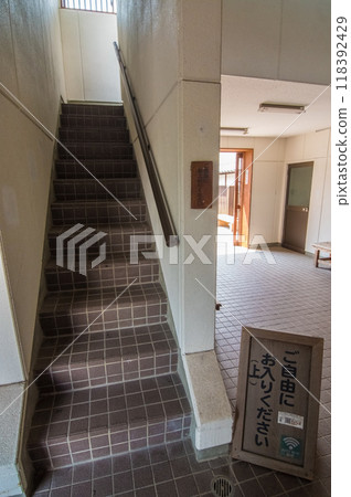 Stairs to the observation deck at Chokantei in Sekijuku 118392429