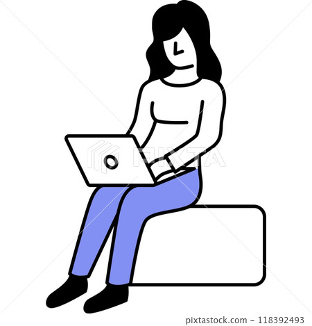 Woman web designer vector flat icon isolated Woman web designer vector flat icon isolated 118392493