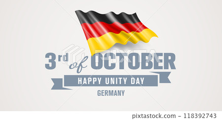Germany happy unity day greeting card, banner vector illustration 118392743