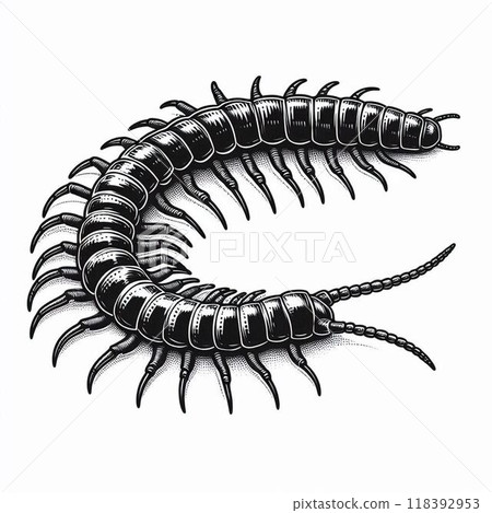 Centipede illustration Centipede illustration 118392953