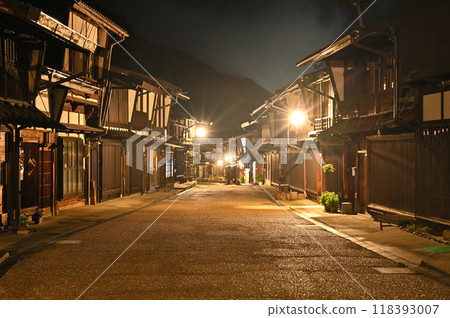 江戶時代奈良井宿的夜景 江戶時代奈良井宿的夜景 118393007