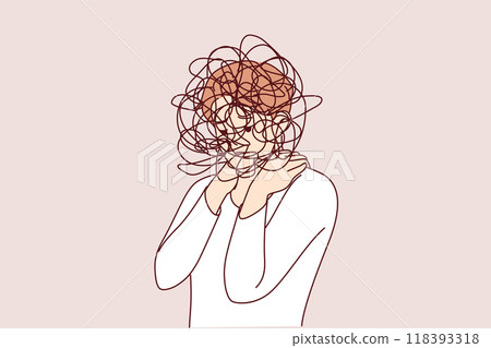 Man suffers from confusion of thoughts and mental disorder causing loss of coordination 118393318