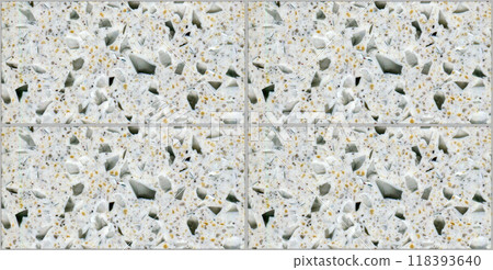 Quartz gray rectangle seamless ceramic mosaic tile and pattern useful as background or texture 118393640