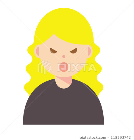 一個滿臉憤怒的女人的插圖 118393742