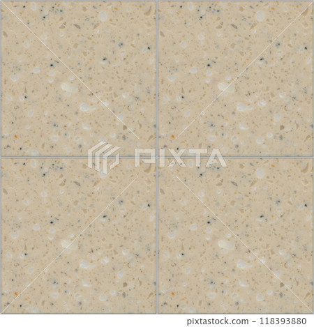 Quartz beige square seamless ceramic mosaic tile and pattern useful as background or texture 118393880