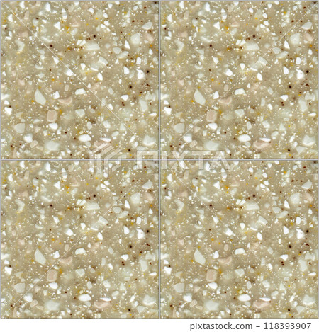 Quartz beige square seamless ceramic mosaic tile and pattern useful as background or texture 118393907
