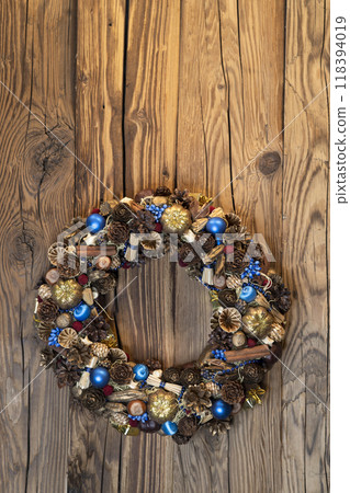 Traditional Czech Christmas background on wooden plank Traditional Czech Christmas background on wooden plank 118394019