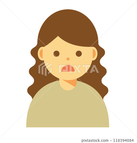 Illustration of a woman with a troubled face 118394084