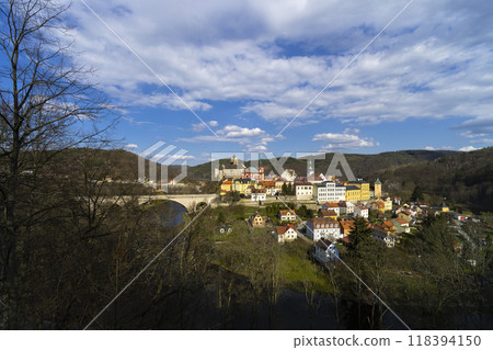 Loket castle and old town, Western Bohemia, Czech Republic 118394150