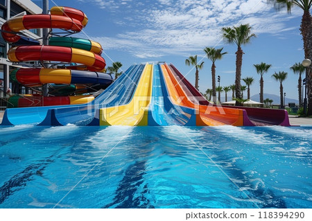 Water amusement park. Summer water activities. 118394290