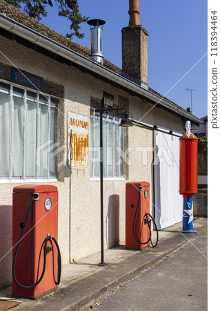 Old gas station, Marnay, Haute-Saone, France Old gas station, Marnay, Haute-Saone, France 118394464