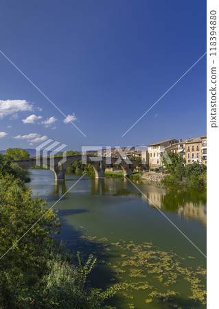 Romanesque bridge Puente la Reina, Gares, Navarre, Spain 118394880