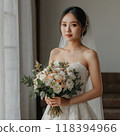 Beautiful bride smiling in a wedding dress 118394966