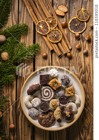 Various types of typical Czech christmas cookies Various types of typical Czech christmas cookies 118395018