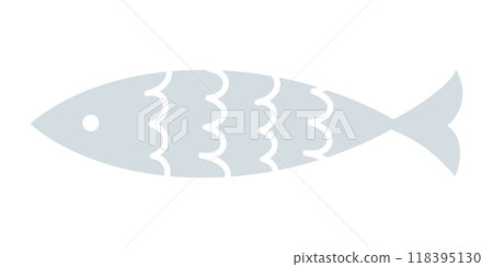 斯堪的納維亞風格插畫魚（灰色/灰色版） 118395130