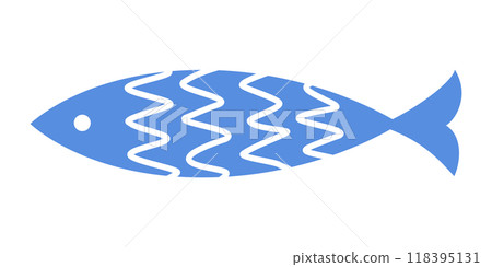 Scandinavian style illustration: Fish (blue version) Scandinavian style illustration: Fish (blue version) 118395131