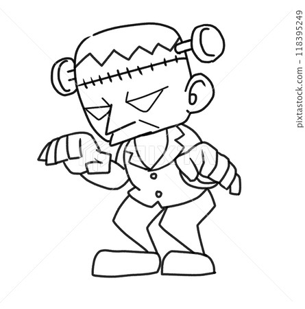Frankenstein line drawing Frankenstein line drawing 118395249