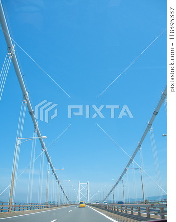 Suspension bridge on a sunny day Suspension bridge on a sunny day 118395337