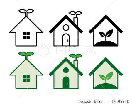 Set of 6 house-shaped eco marks 118395508