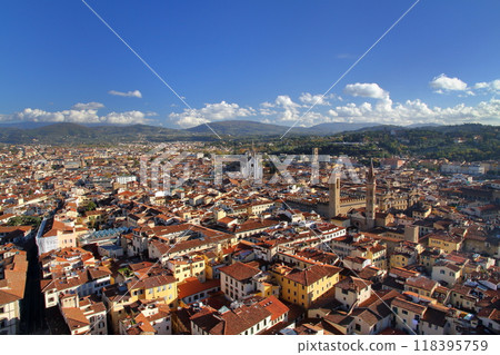 View of the old town from Giotto's Bell Tower, a World Heritage Site in Florence, Tuscany, Italy, Southern Europe 118395759