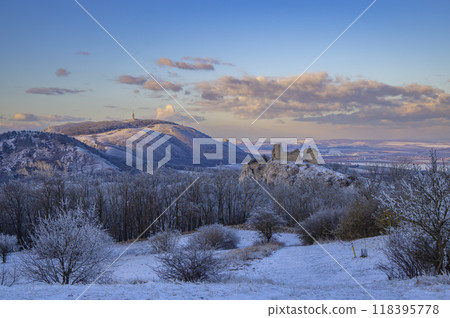Winter landscape near Mikulov, Palava region, Southern Moravia, Czech Republic Winter landscape near Mikulov, Palava region, Southern Moravia, Czech Republic 118395778