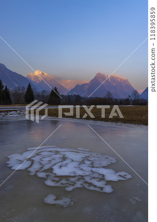 Winter landscape near village Bovec, Triglavski national park, Slovenia 118395859