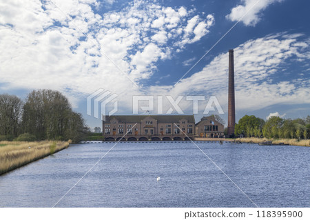Ir. D. F. Woudagemaal is the largest steam pumping station ever built in world, UNESCO site, Lemmer, Friesland, Netherlands 118395900