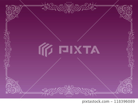 經典、優雅、華麗的裝飾框漸層紫色 118396089