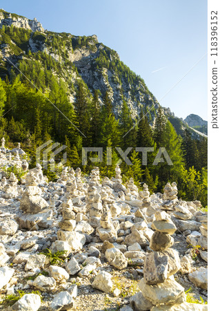 Stone pyramid in Triglav national park, Slovenia 118396152