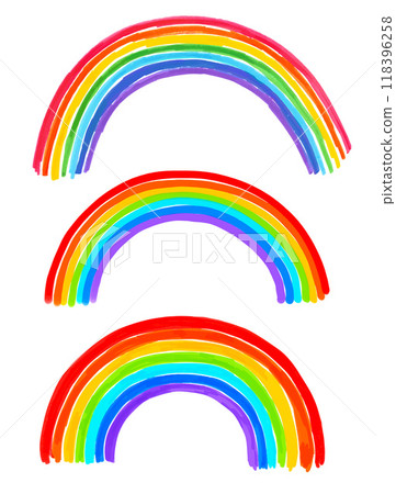 Hand drawn vector set of Rainbows Hand drawn vector set of Rainbows 118396258