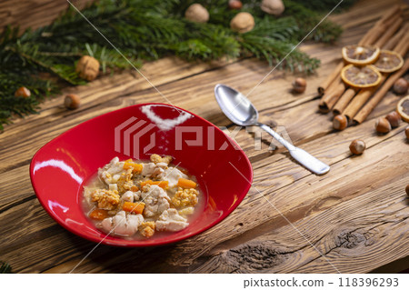 Traditional Christmas food in Czech Republic - fish soup 118396293