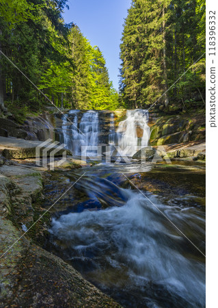 Waterfall Mumlava near Harachov, Giant Mountains (Krkonose), Eastern Bohemia, Czech Republic 118396332