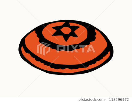 Vector drawing. Jewish clothing yarmulke Vector drawing. Jewish clothing yarmulke 118396372